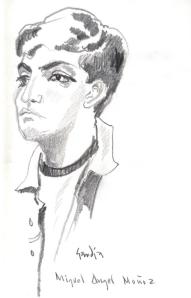 Miguel Ángel Muñoz.  Autor: Vicente Gandía, 2001. Técnica: Gráfito sobre papel. Colección: Miguel Ángel Muñoz.  