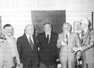 José Luis Cuevas, Eulalio Ferrer, Octavio Paz, Fernando Benitez y Raúl Anguiano. Foto: www.pangeaproducciones.com.mx/raulanguiano/