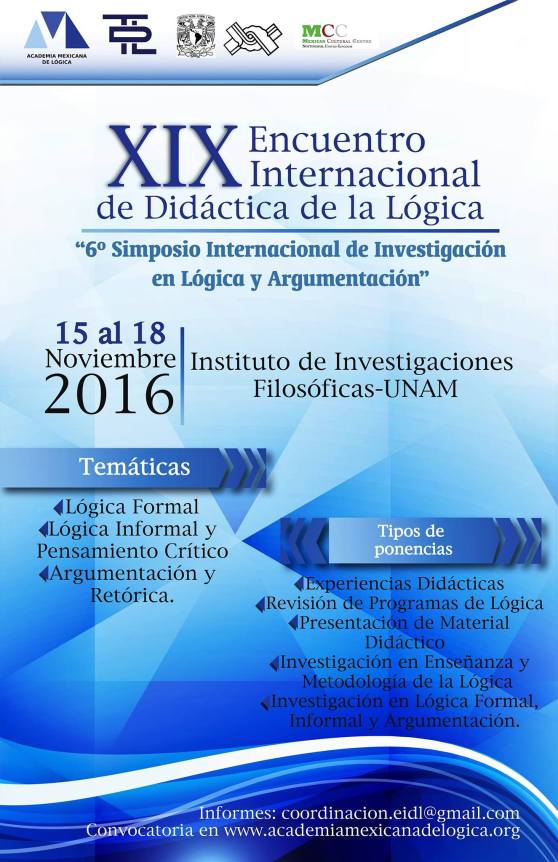 XIX Encuentro Internacional de Didáctica de la Lógica (EIDL), México.