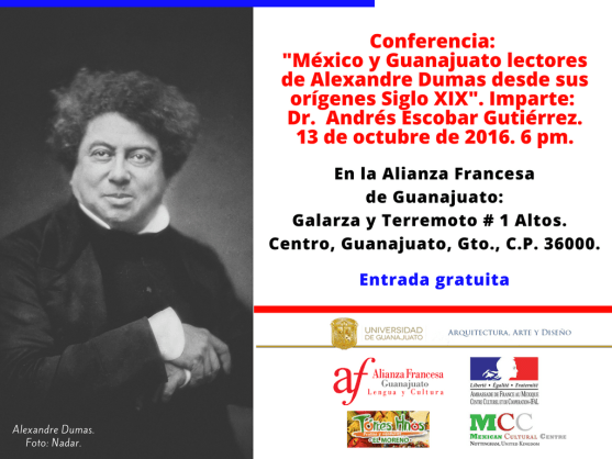 cartel-conferencia-alexandre-dumas-alianza-francesa-de-guanajuato-2016